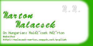 marton malacsek business card